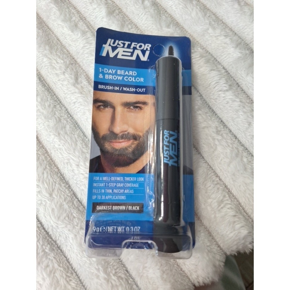JUST FOR MEN 1-Day BEARD  BROW Temporary COLOR for Beard Eyebrows DARKEST BROWN
